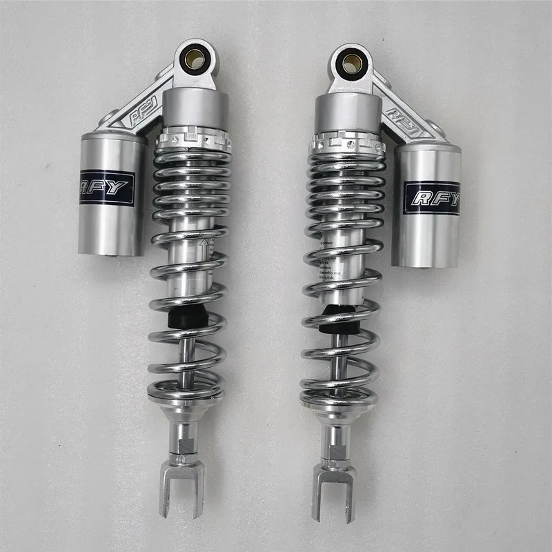 Amortiguadores para muelle de 8mm y 350mm, color negro cromado, para Honda, SUZUKI, YAMAHA, - Automóviles y