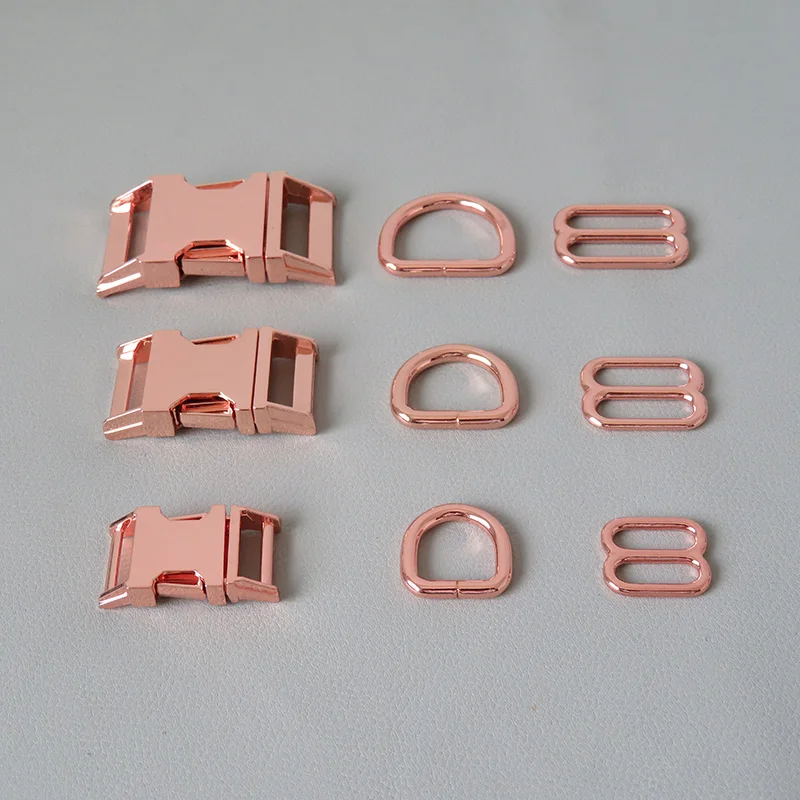

10Sets/Lot Webbing Straps Strong Metal Buckle For Dog Collar Paracord Adjusters Belt Loop D Ring Accessory Outdoor Hardware