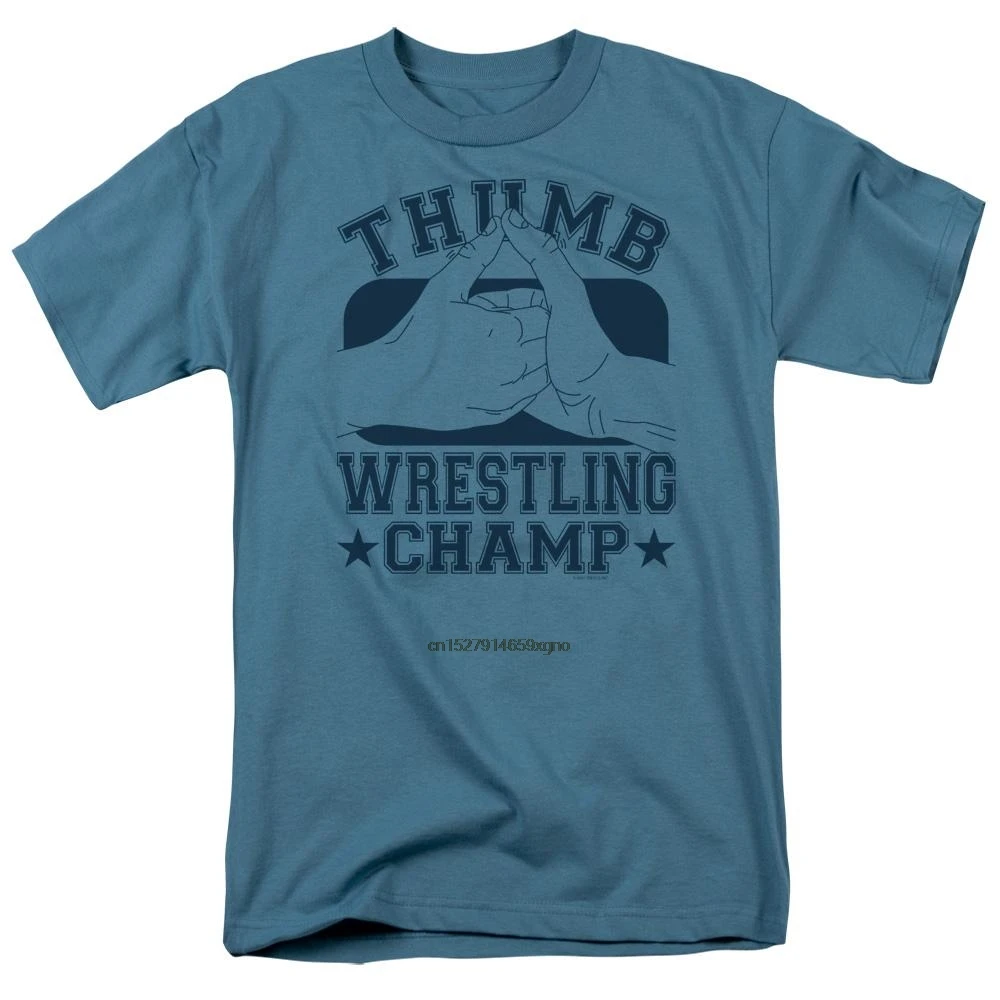 2019 Printed Men T Shirt Cotton Short Sleeve Thumb Wrestling Champ Adult Regular Fit T-Shirtwomen t shirt | Мужская одежда