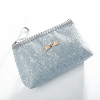 

Cute Girls Clutch Phone Bag Bowknot Black Fashion Travel Lady Lace Cosmetic Bag Zipper Women Pouch Women Makeup Bag Dropshipping