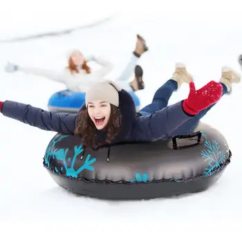 

Winter Inflatable Skiing Board with Sufficient Durability and Toughness PVC Outdoor Ski Circle with Handle for Child Adult