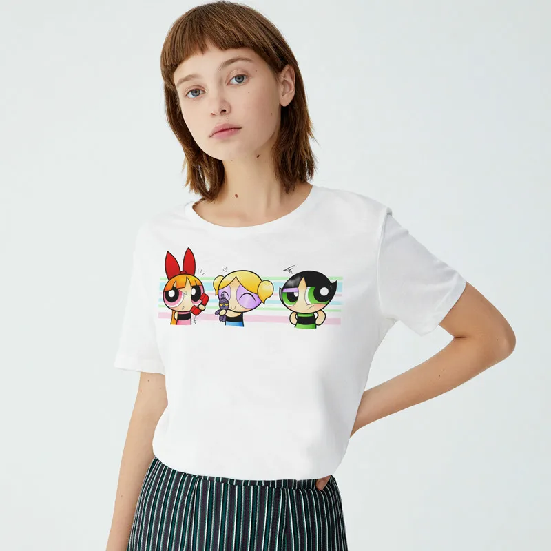 

The Powerpuff Girls summer T-shirt new fashion short sleeves cute cartoon big code casual funny ins T-shirt tops tees 2019