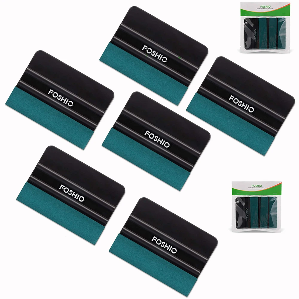 Car Wrapping Tools Automotive Film Tools 3/6pcs Car Tint Suede Felt Edge Squeegee No Scratch Plastic Card Scraper Carbon Fiber Vinyl Window Film Wrapping Tool