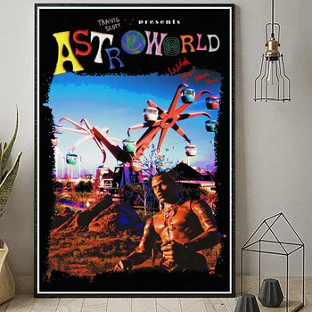 

Hot Travis Scott Rapper Music Star Fashion Canvas Painting Posters Prints Wall Art Picture for Living Room Home Decor Cuadros