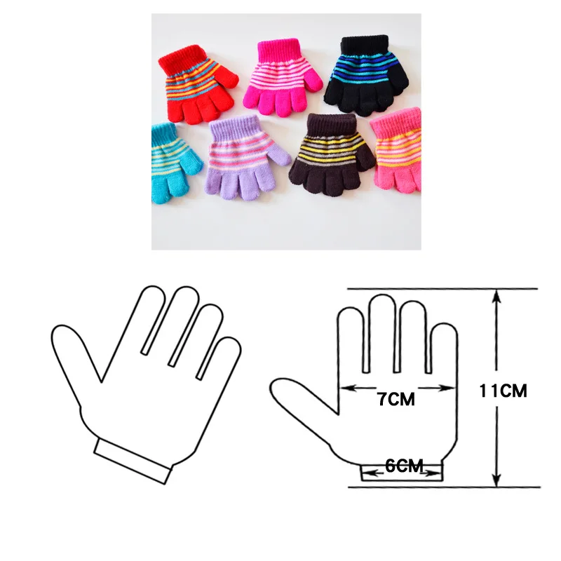 1-3 Years Kids Winter Warm Thicken Gloves Girls Boys Children Cute Mittens Imitation Full Finger Gloves перчатки детские 6