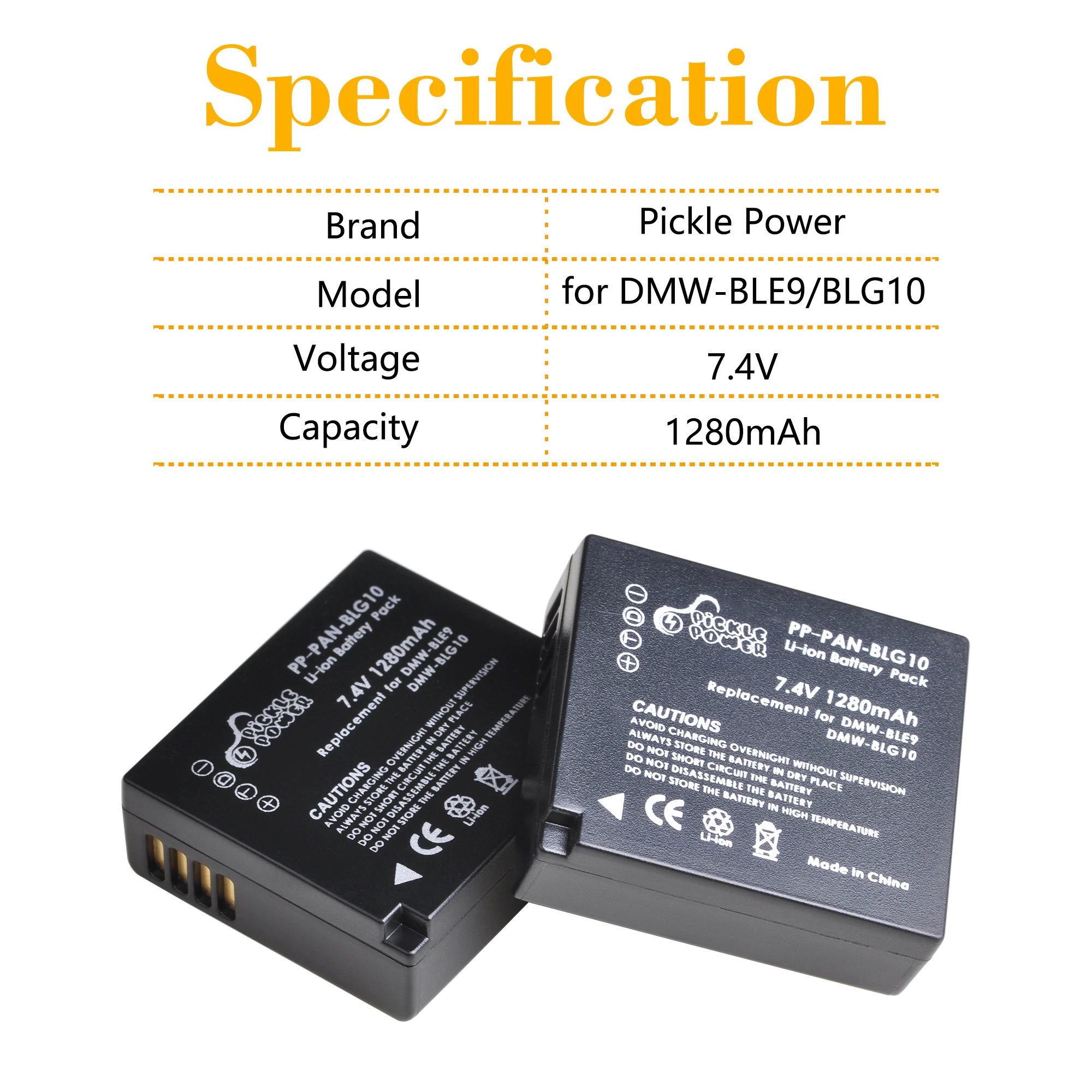 Зарядное устройство с двумя USB портами для Panasonic LUMIX GF5 GF6 GX7 GX9 LX100 GX80 GX85 4 шт. 1280