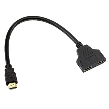 

HDMI Splitter 1 in 2 Out 1080P HDMI Male to HDMI Female Adapter Converter Video Cable