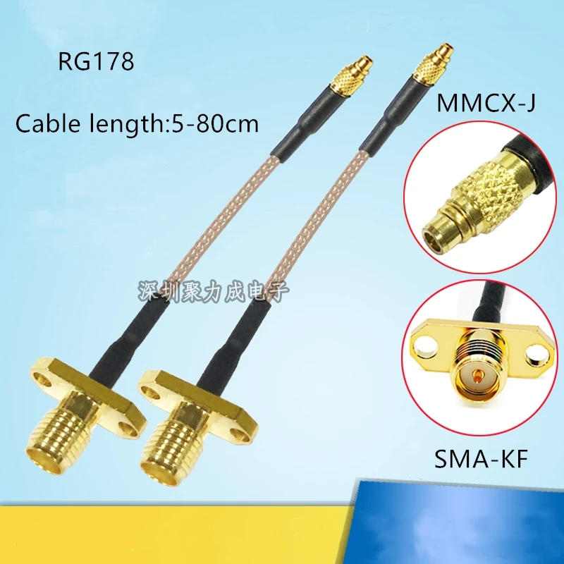 1 шт. MMCX-J-SMA-KF внутренний игольчатый коаксиальный кабель RF 2 отверстия MMCX до SMA-KF