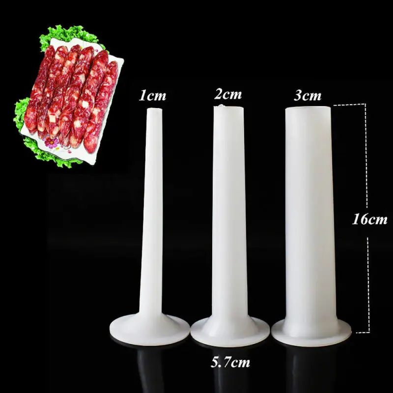 kitchen Sausage Maker Tube Casing Meat Grinder Stuffing Filling Pipe Tool 3* sausage stuffing machine