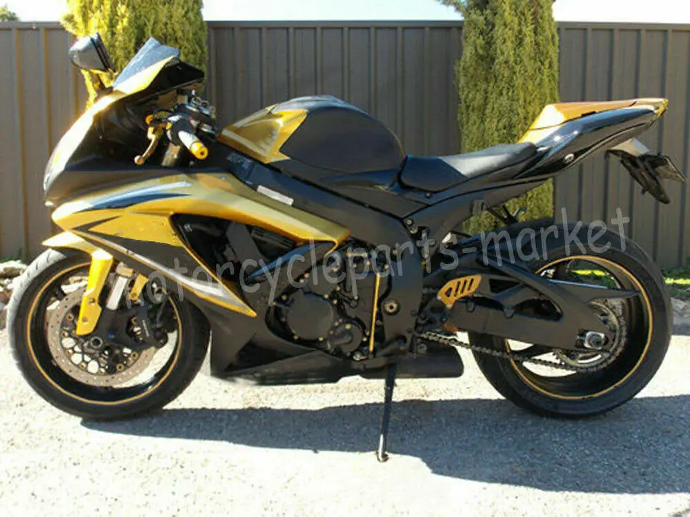 Золотой мотоцикл обтекатели комплект подходит для SUZUKI GSXR600 GSXR750 GSXR 600 750 2008-2010 2009 ABS литья под давлением кузова