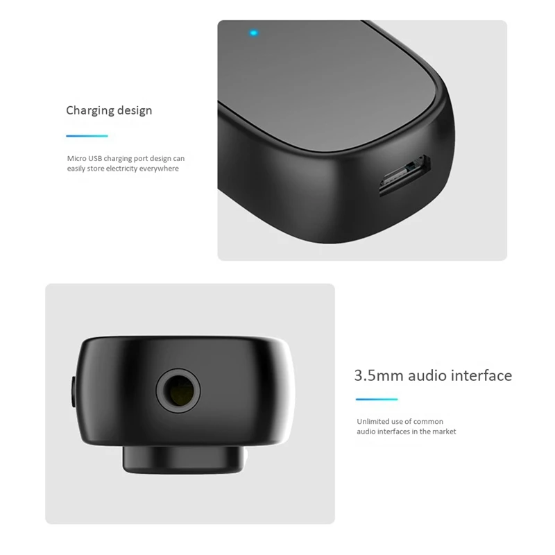 Lavalier 5 0 Bluetooth Car TF Card Playback Long Standby Multifunction Bluetooth Receiver with Headphone Cable