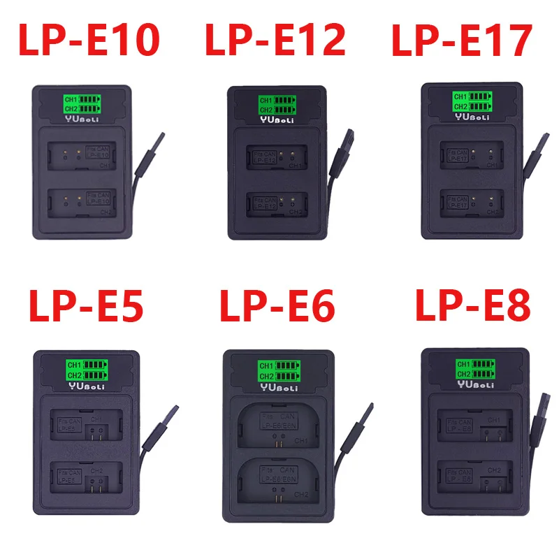 5 штук в наборе USB Порты и разъёмы цифровой Камера Батарея Зарядное устройство для Canon LP-E10 LP-E17 LP-E12 LP-E5 LP-E6 LP-E8