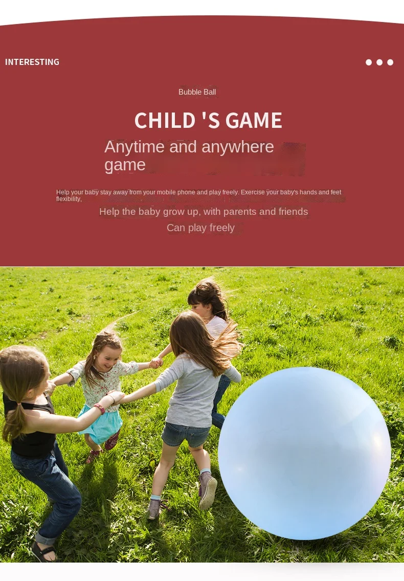 Description Picture 6 of itemNew Big Mouth Water Injection Bubble Ball Inflatable Balloon Summer Children Water Park Creative Toys Transparent TPR Material