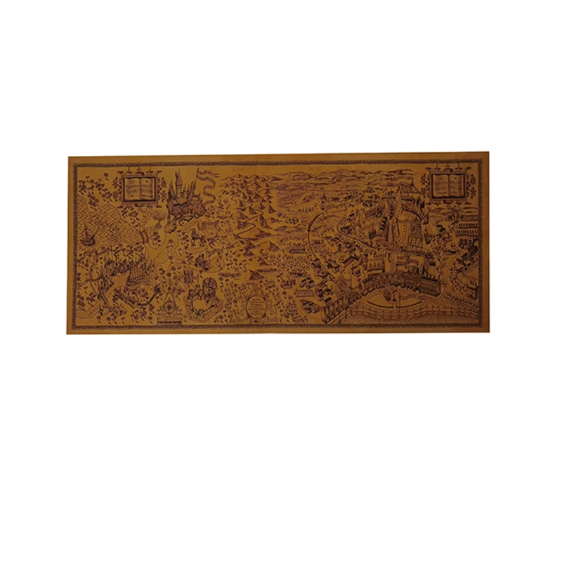 71*21.5cm Famous Movie Magic World Map Famous View Kraft Paper Cafe Bar Poster Retro Poster Decor Painting Wall Sticker