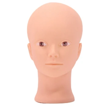 

LBER Beauty Eyelash Extension Practice Training Head for Makeup Cosmetology Soft Silicone Mannequin Manikin Head with Mount Hole