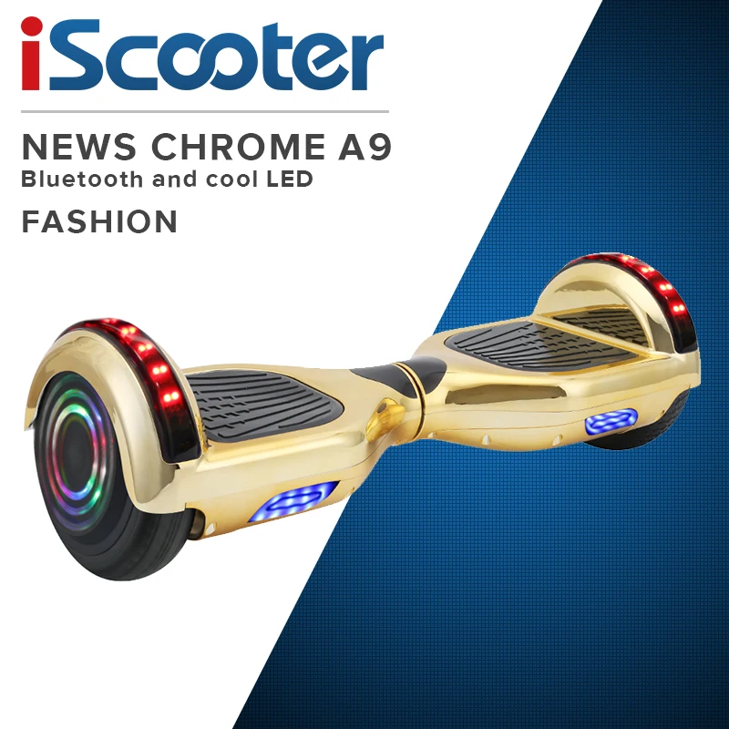 

Hoverboard 6.5 Inch Gold Chrome Electric Scooter Smart APP Control Bluetooth UL2722 Skateboard For Kids Steering-wheel Scooter