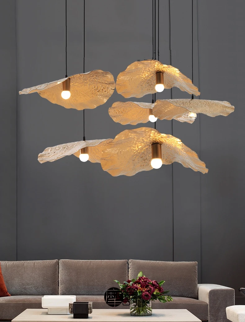 Nordic Lotus Leaf Led Pendant Lights Dining Room Restaurant Bar Metal Lamp Living Decor Suspension Light Fixtures | Лампы и освещение