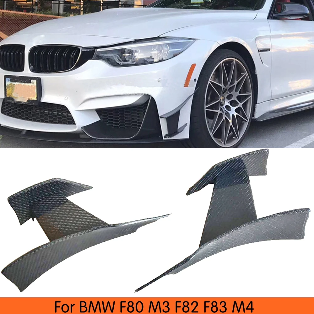 6 шт. передний бампер из настоящего углеродного волокна разветвитель для BMW M3 M4 F80