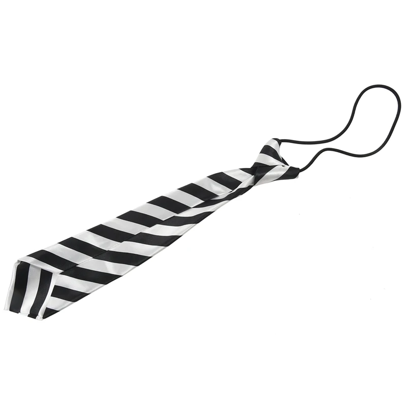 Дети Симпатичные Модные эластичный ремень Диагональная полоса галстук-черный+ белый