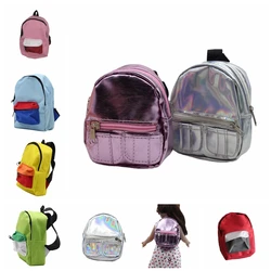 Sac de poupées rose/argent, 1 pièce, accessoires, sac à dos pour poupée américaine de 18 pouces, MiniDress Up, jouet, cadeau d'anniversaire pour fille 