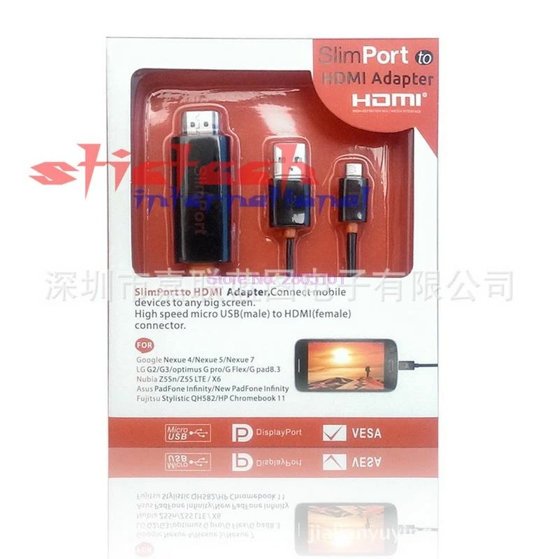 50 팩 풀 HD / 3D 1080P 슬림 포트-HDMI 호환 MHL HDTV 어댑터 2M, LG Google Nexus 4 5 7 /G2/G3 용