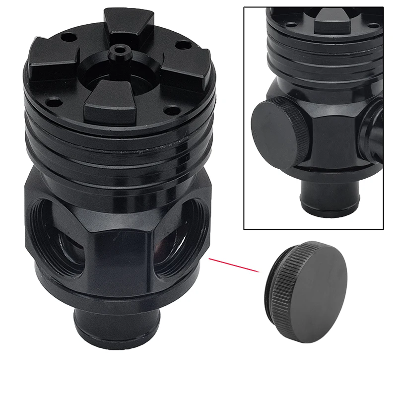Universal Racing Turbo 25mm Black Aluminum Diesel Blow Off Valve 3-in-1 Turbo Wastegate BOV Dump Valve for Car, High Performance
