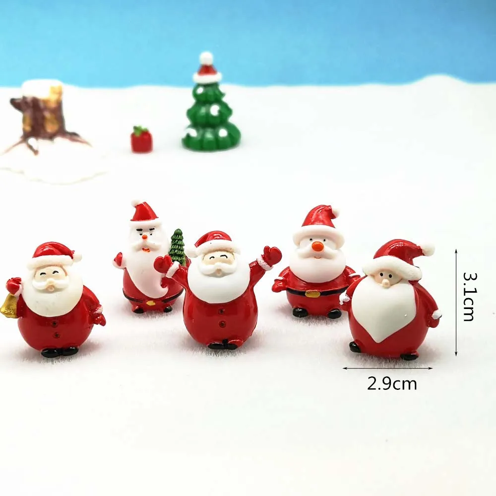 Santa Claus Snowman Christmas Figurine Model Bonsai Garden Fairy Decor Glass DIY Accessories Home Decoration Miniature Craft 5pc ornament crafts miniature figurines miniature ornament