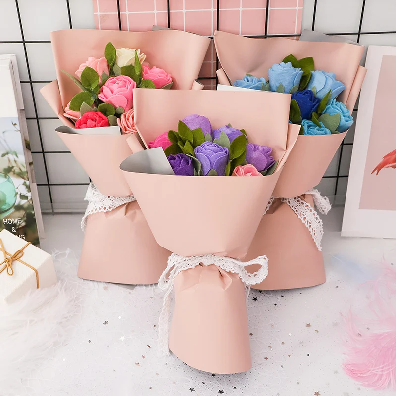 

Meian DIY Handmade Felt DIY Craft Rose Flowers Love Fabric Christmas Room Decorations Photography Props Decorations Couple Gift