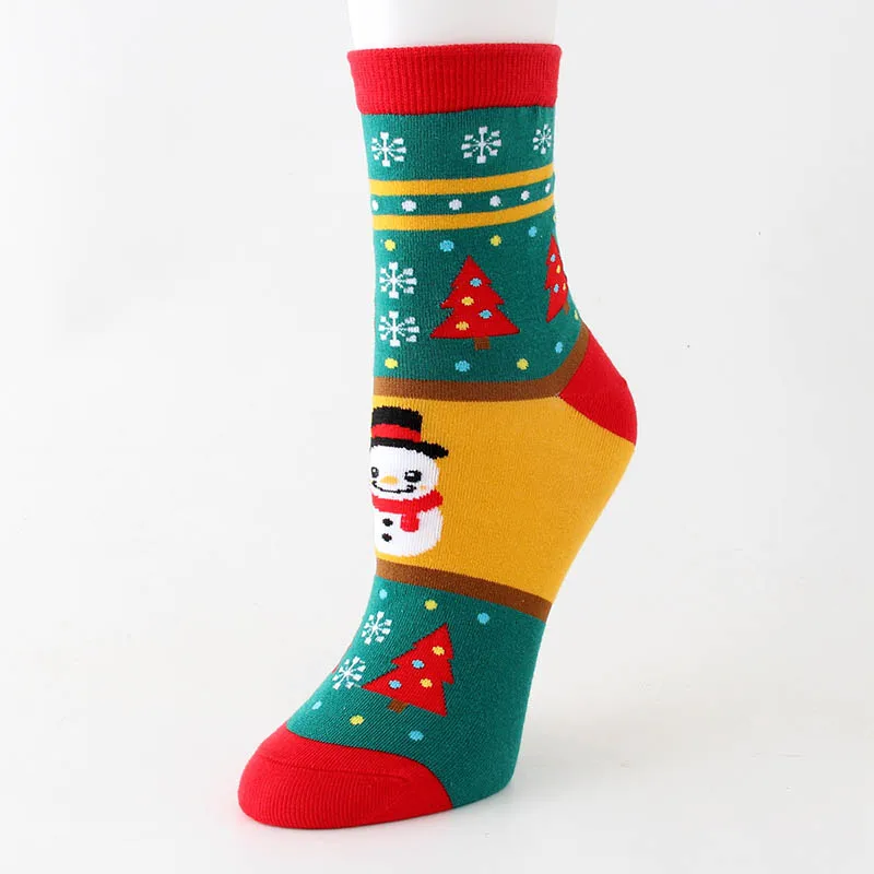 Женские хлопковые носки милые разноцветные забавные носки с героями мультфильмов кавайные носки кораллового цвета Носки с рисунком лося Рождественский подарок для девочек# F - Цвет: M