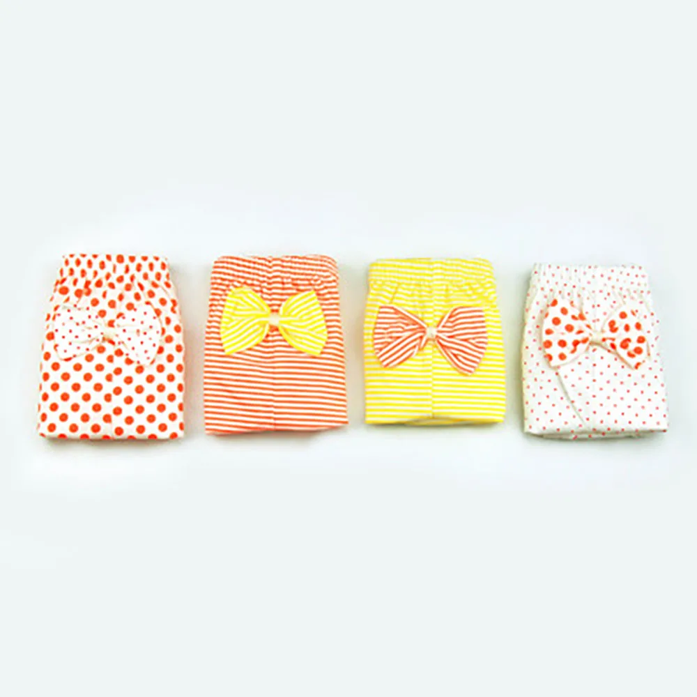 Baby Underwear Girls Shorts Bow Polka Dots Striped Shorts  Newborn Baby Bread Pants Summer Shorts 0-2Y