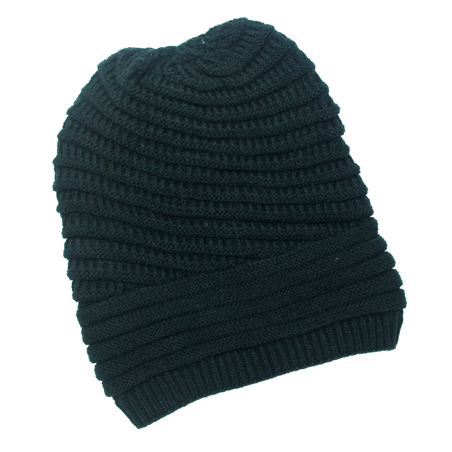 Женская вязаная твердая шляпа Skullies зимние теплые свободные вязаные шапочки бини повседневные женские мягкие Мешковатые Лыжные шляпы