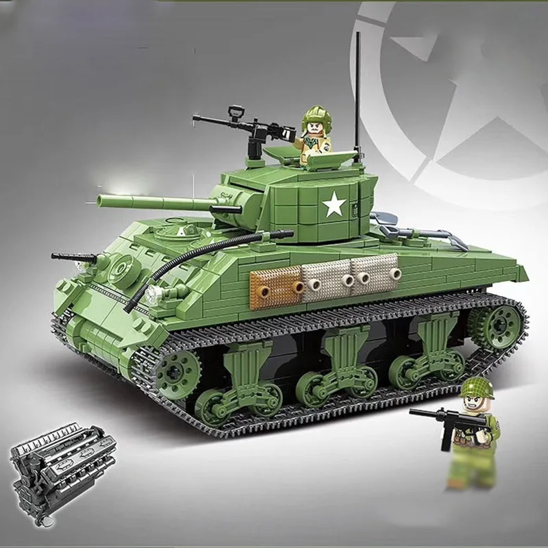 

726 PCS Military Crawler Battle Tank Building Blocks legoingly tank City WW2 Soldier Police Weapon Bricks Sets Toys for Boys