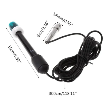 

pH Electrode with 300cm Cable BNC Socket 0.01pH Accuracy 0.00~14.00pH Range 35ED