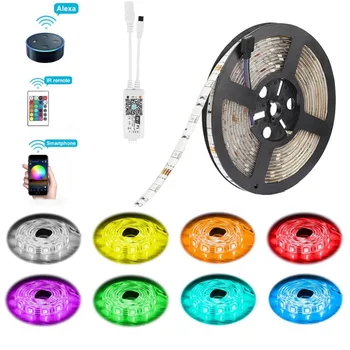 

LED Strip Lights Work with Alexa Google Home Wifi Wireless Smart Phone Controlled 5M 16.4ft 300 LEDs RGB LED Rope Lights Kit