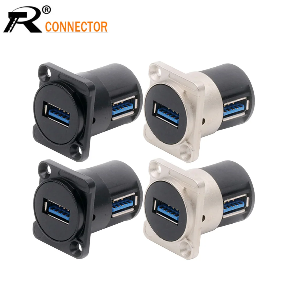 

4Pcs/Lot USB3.0 Docking Bend Angle Female Connector Solder-free Panel Mount Converter D-type Module