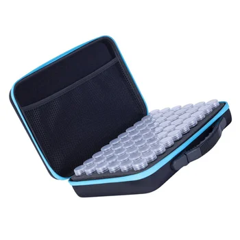 

60 Diamond Paintings Bottle Storage Bag Decorative Box Embroidery Nail Case Display Box (60pcs Bottles, Blue Bag)