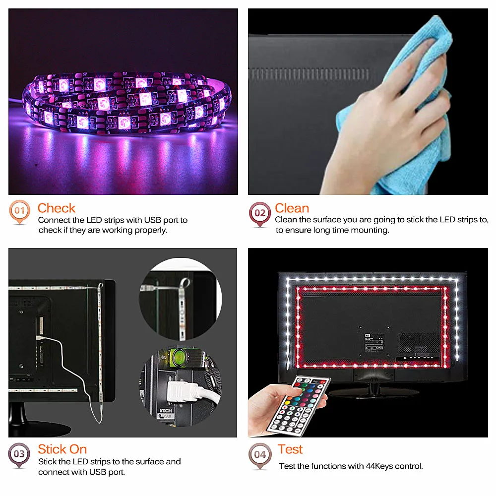 Гибкая СВЕТОДИОДНАЯ лента SMD 5050 5 в постоянного тока USB RGB|Светодиодные ленты| |
