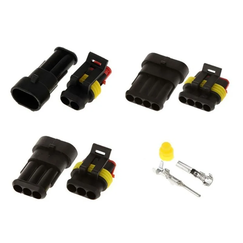 15Sets 2+3+4 Pins Way Car Sealed Waterproof Electrical Wire Connector Plugs