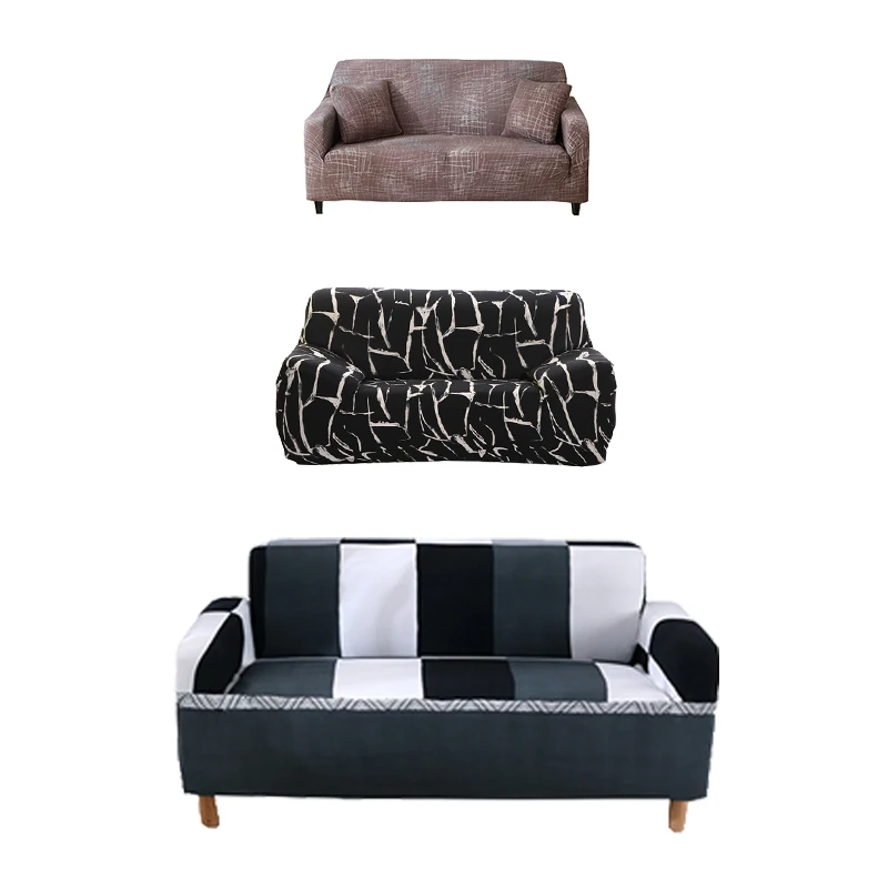 

Monily All-inclusive Living Room Sofa Cover Spandex Elastic Polyester Sofa Couch Cover Geometric Protector Sectional Slipcovers