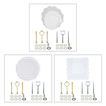 

Three-Layer Resin Mold Fruits Stands Tray Casting Silicone Mould Dessert Platter Storage Box DIY Making Tool