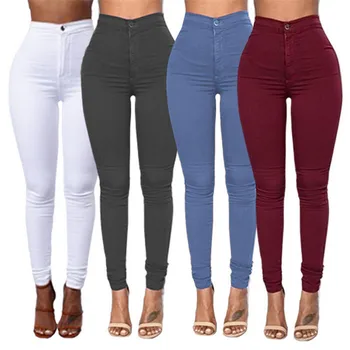 

Female Trousers High Waist Stretch Slim Pencil Trousers Women Clothing Pants Sexy Women Lady Plus Size Skinny Pants S-3XL