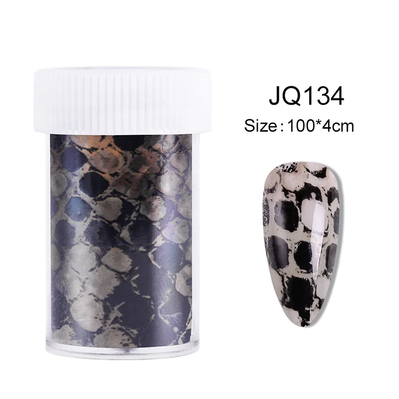 Голографическая фольга для ногтей, Очаровательная змеиная кожа, дизайн для ногтей, переводная наклейка для маникюра, сделай сам, наклейка, украшение 100*4 см - Цвет: 134