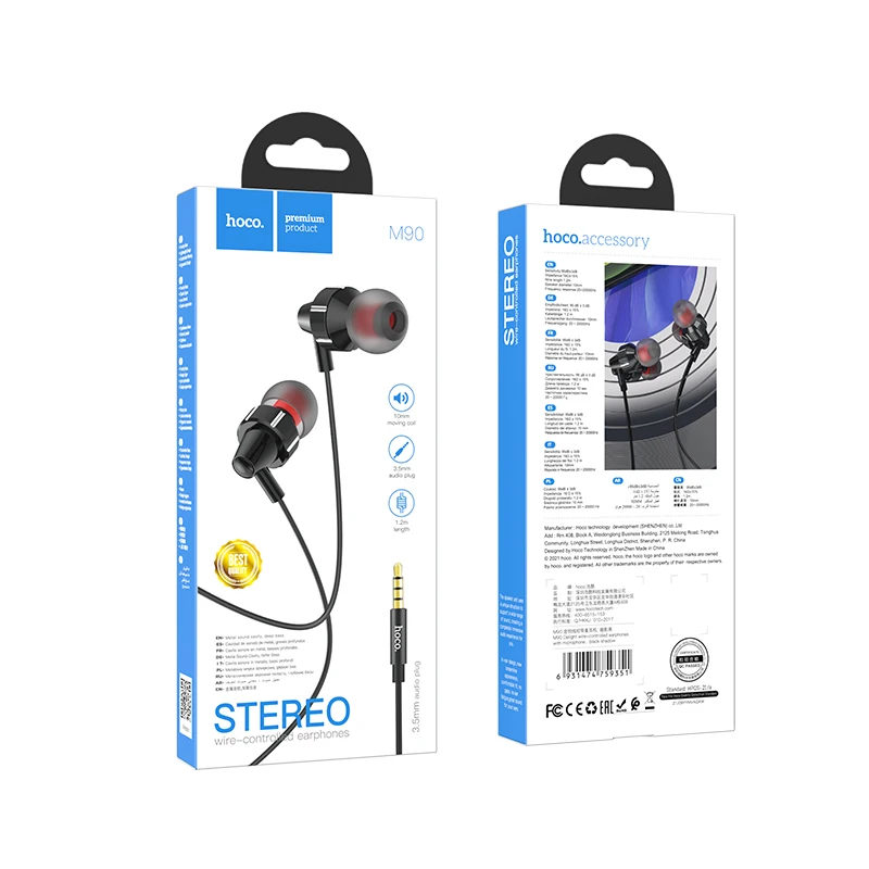 Earphones in Ears Universal Sports Wired Headset Travel Microphone for iPhone / Android 3.5mm Earbuds