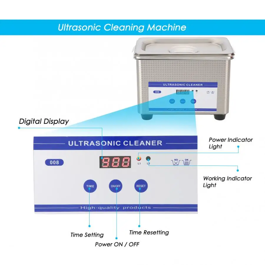 Ультра звуковая очистка JP-008 часы ювелирные изделия очки поддельные зубы Чистящая машина 800 мл ЕС вилка 200-240 В sonic очиститель