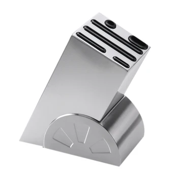 

1 Pcs Oblique Knife Rest Kitchen Stainless Steel Knife Holder Knife Storage Rack Inserted Knife Organizer,Silver Color