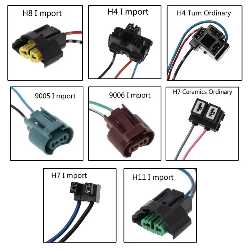 Import H11 Car Halogen Bulb Socket Power Adapter Plug Connector Wiring