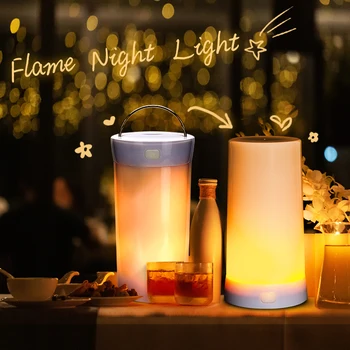

LED Night Light DC 5V 1A USB Rechargeable Remote Control Dimming Magnet Gravity Sensor For Camping Bar Bedroom LED Flame Light