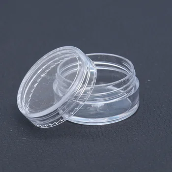 

50pcs Cosmetic Container Empty 5g/5ml Plastic Round Cosmetic Jar Pot with Lid (Black Lid)