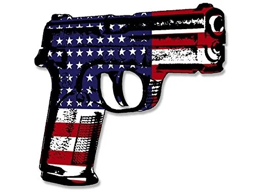 Американский виниловый пистолет в форме флага США стикер (2-я защита прав sig Wesson) |
