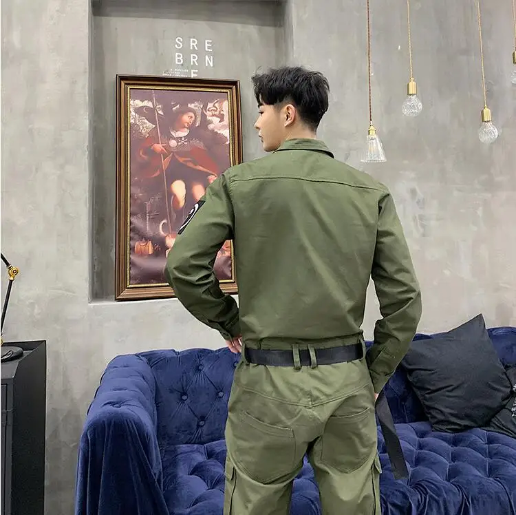 SHENGYUJIN S~ 2XL! Осень Ретро оснастки комбинезон мужские ins тренд брюки хип хоп Свободные Комбинезоны мужской костюм